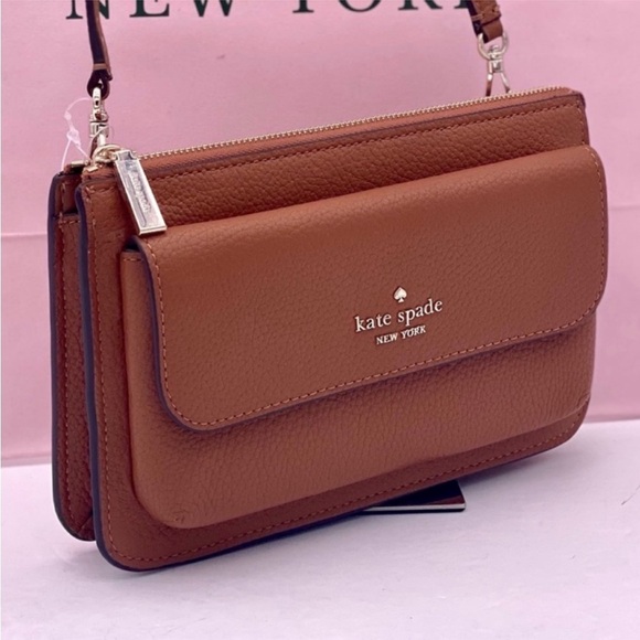 Kate Spade Leila Small flap Crossbody Warm Gingerbread - Picture 4 of 13